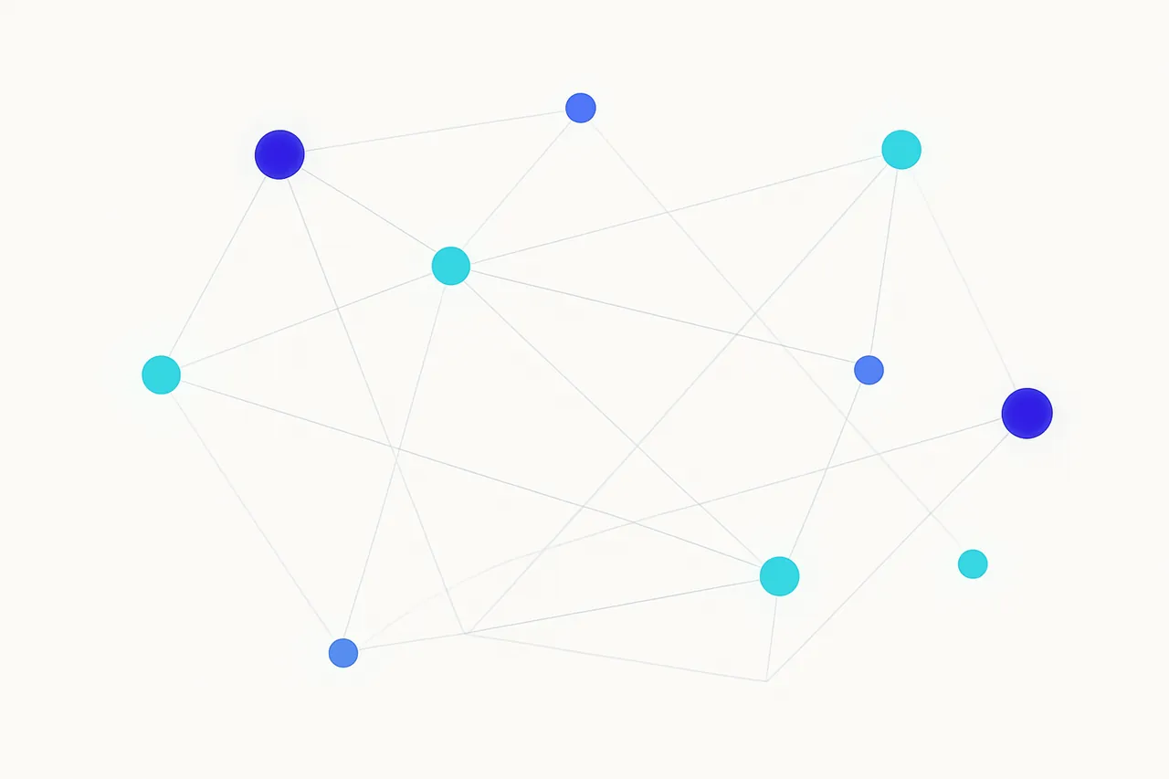 Sparsamer Wissensgraph aus verbundenen Knoten und Linien
